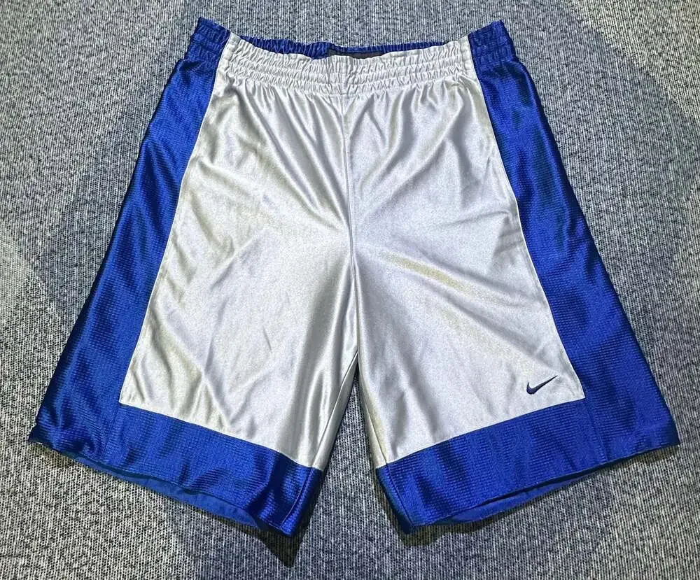 Vintage Nike Dazzle Basketball Shorts Royal Blue and White Athletic Performance
